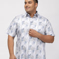 PLUS SIZE PRINTED GIZA SATIN PARTY SHIRT FOR MEN | XL-7XL
