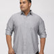 PLUS SIZE SMART CASUAL GIZA COTTON STRIPE SHIRT FOR MEN | XL-7XL