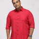 PLUS SIZE SMART CASUAL GIZA COTTON STRIPE SHIRT FOR MEN | XL-7XL