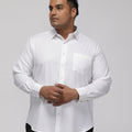 PLUS SIZE HALLMARK DURALAST WHITE STRUCTURE STRETCH SHIRT FOR MEN | XL-7XL