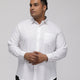 PLUS SIZE HALLMARK DURALAST WHITE STRUCTURE STRETCH SHIRT FOR MEN | XL-7XL