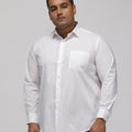 PLUS SIZE HALLMARK EASYCARE PRINTED STRETCH WHITE SHIRT FOR MEN | XL-7XL