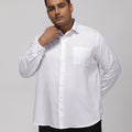 PLUS SIZE FESTIVE TENCEL COTTON STRUCTURE SOLID EVENING SHIRT FOR MEN | XL-7XL
