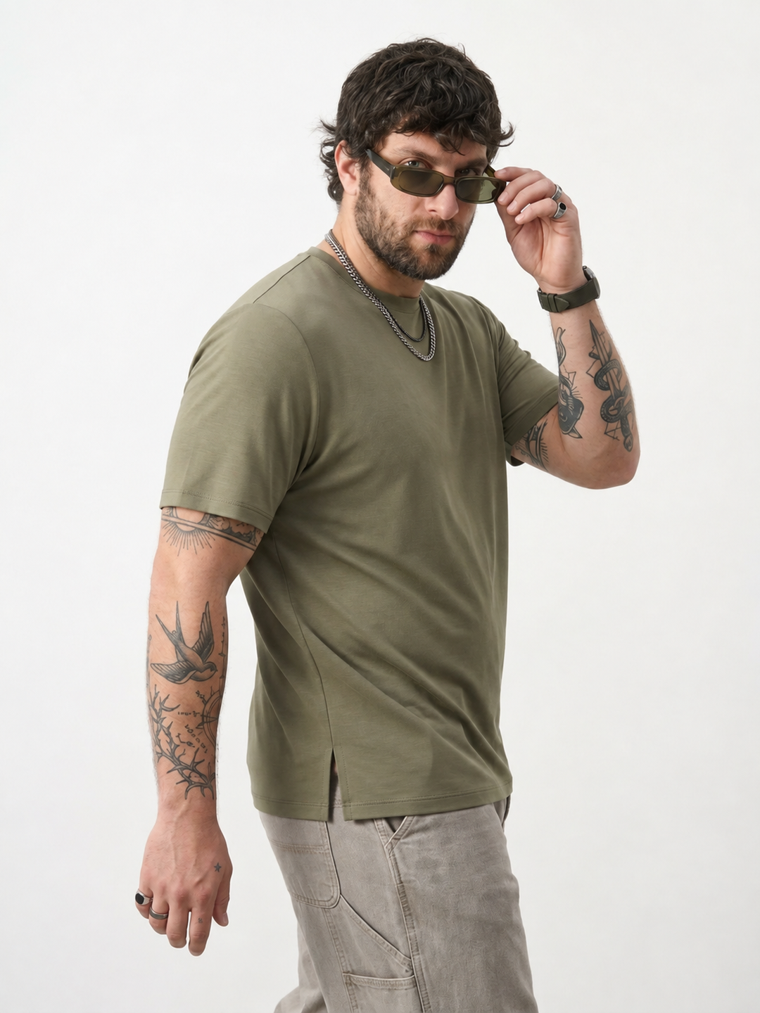 PLUS SIZE BAMBOO COTTON LYCRA T-SHIRT FOR MEN | XL-7XL