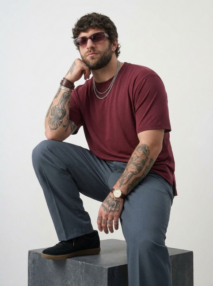 PLUS SIZE BAMBOO COTTON LYCRA T-SHIRT FOR MEN | XL-7XL