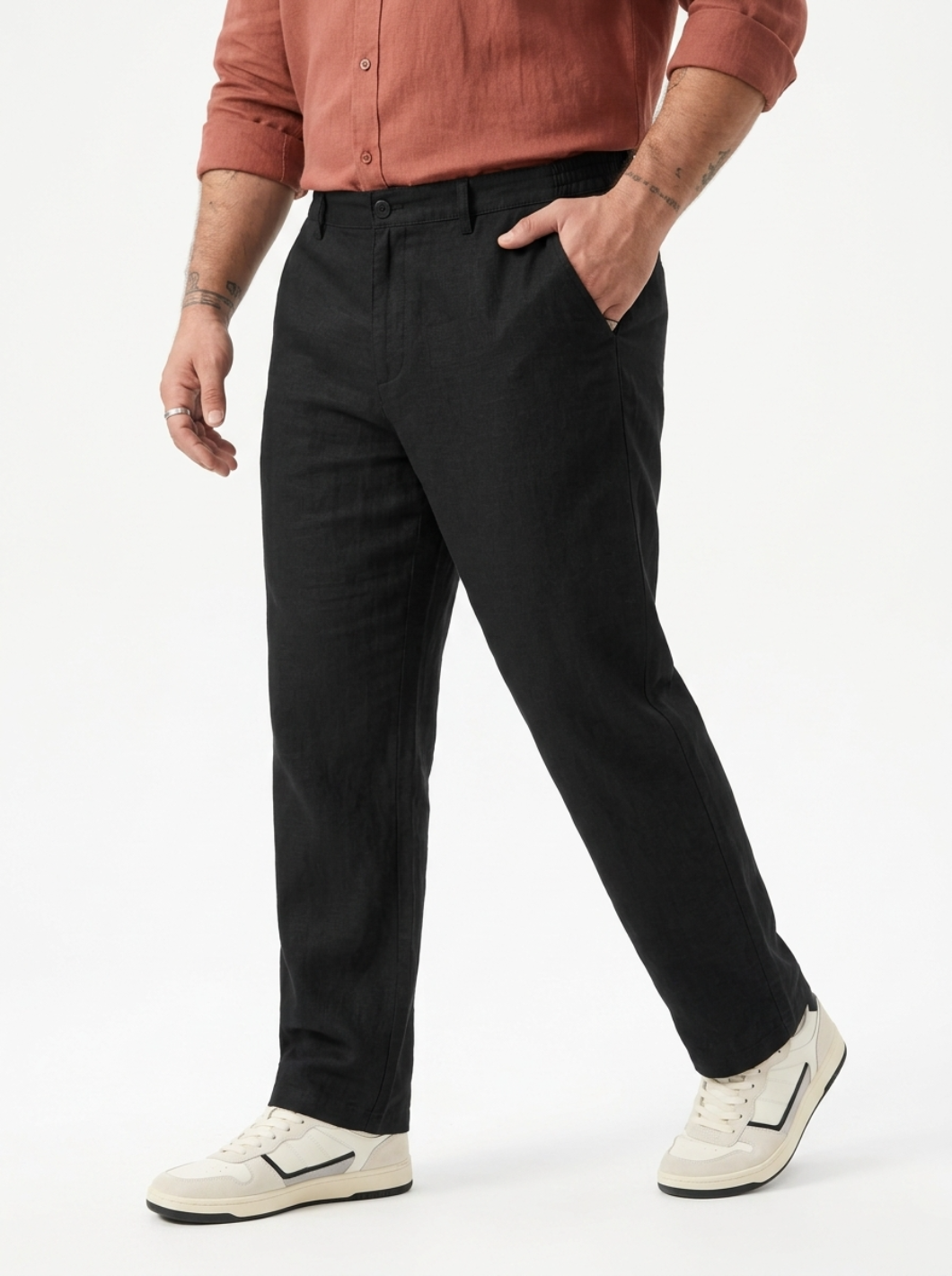 PLUS SIZE MEN’S LINEN PULLON PANT | XL-7XL