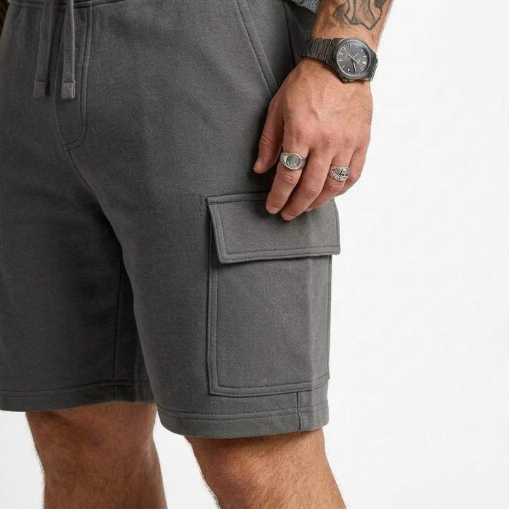 PLUS SIZE MEN’S KNIT CARGO LOUNGE SHORT | XL-7XL