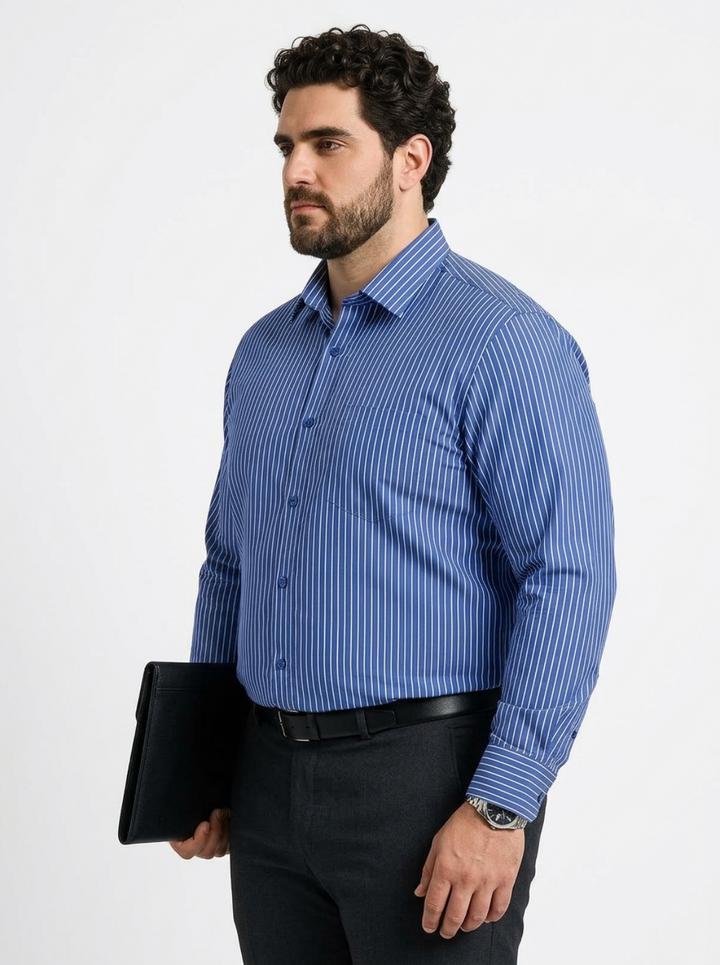 PLUS SIZE STRIPE GIZA SHIRT FOR MEN | XL-7XL