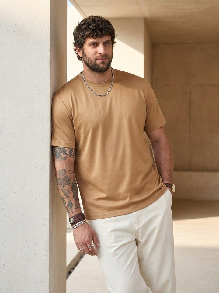 PLUS SIZE MERCERIZED COTTON T-SHIRT FOR MEN | XL-7XL