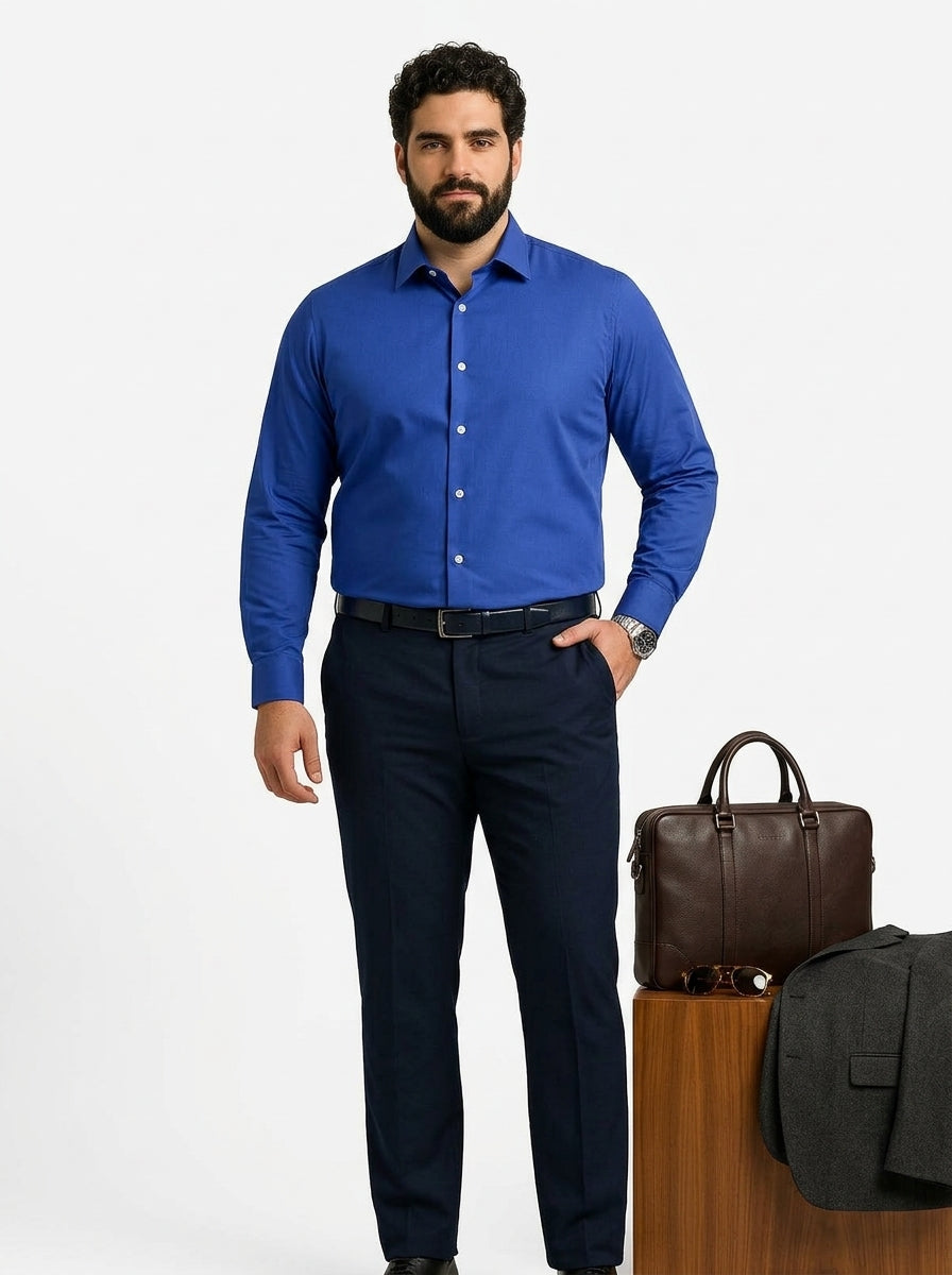 PLUS SIZE SOLID GIZA SHIRT FOR MEN | XL-7XL