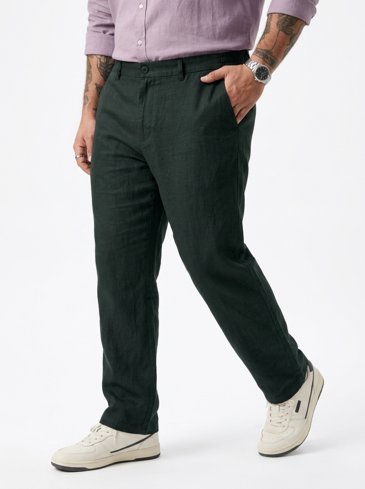 PLUS SIZE MEN’S LINEN PULLON PANT | XL-7XL