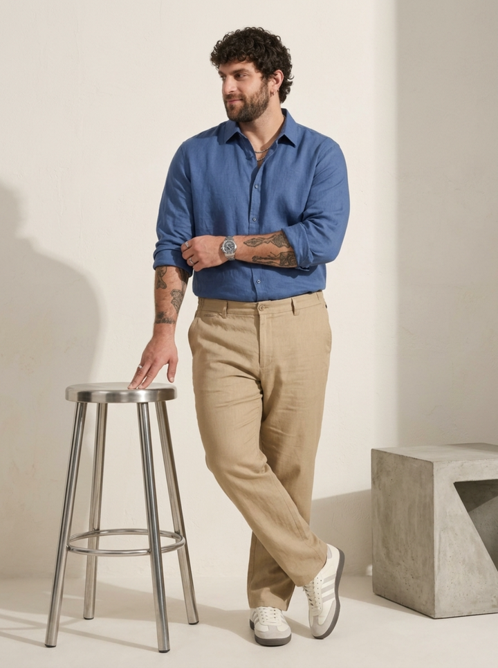 PLUS SIZE MEN’S LINEN PULLON PANT | XL-7XL