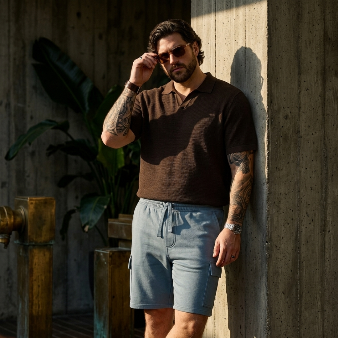PLUS SIZE MEN’S KNIT CARGO LOUNGE SHORT | XL-7XL