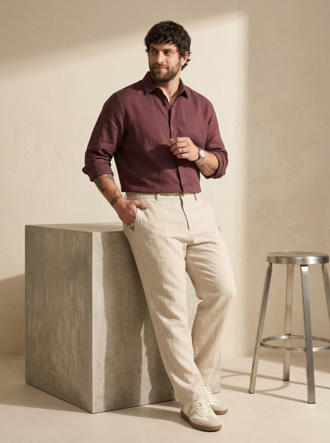 PLUS SIZE MEN’S LINEN PULLON PANT | XL-7XL