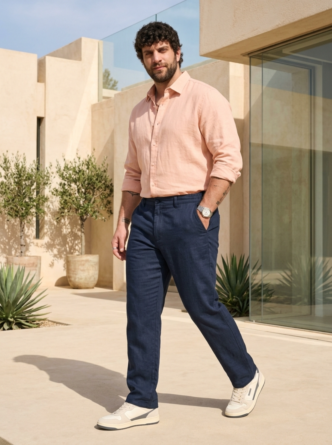 PLUS SIZE MEN’S LINEN PULLON PANT | XL-7XL