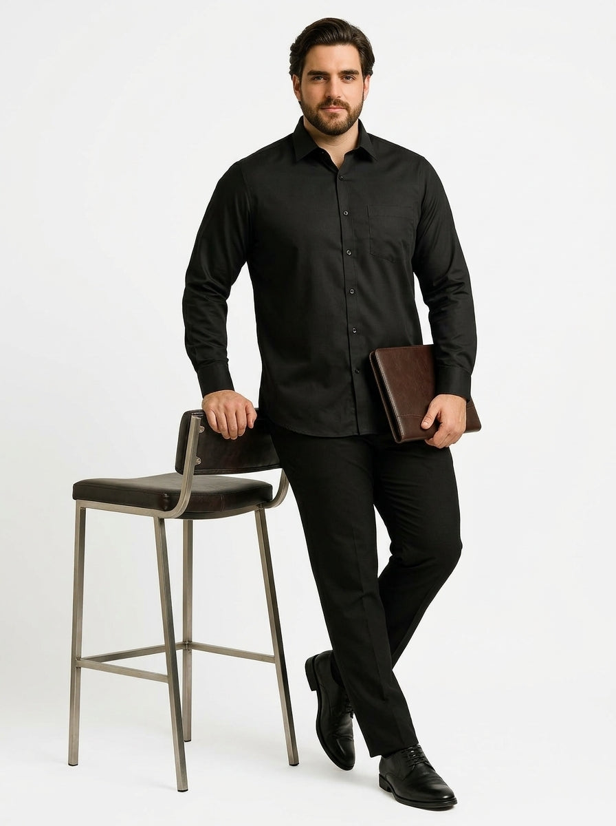 PLUS SIZE SOLID GIZASHIRT FOR MEN | XL-7XL