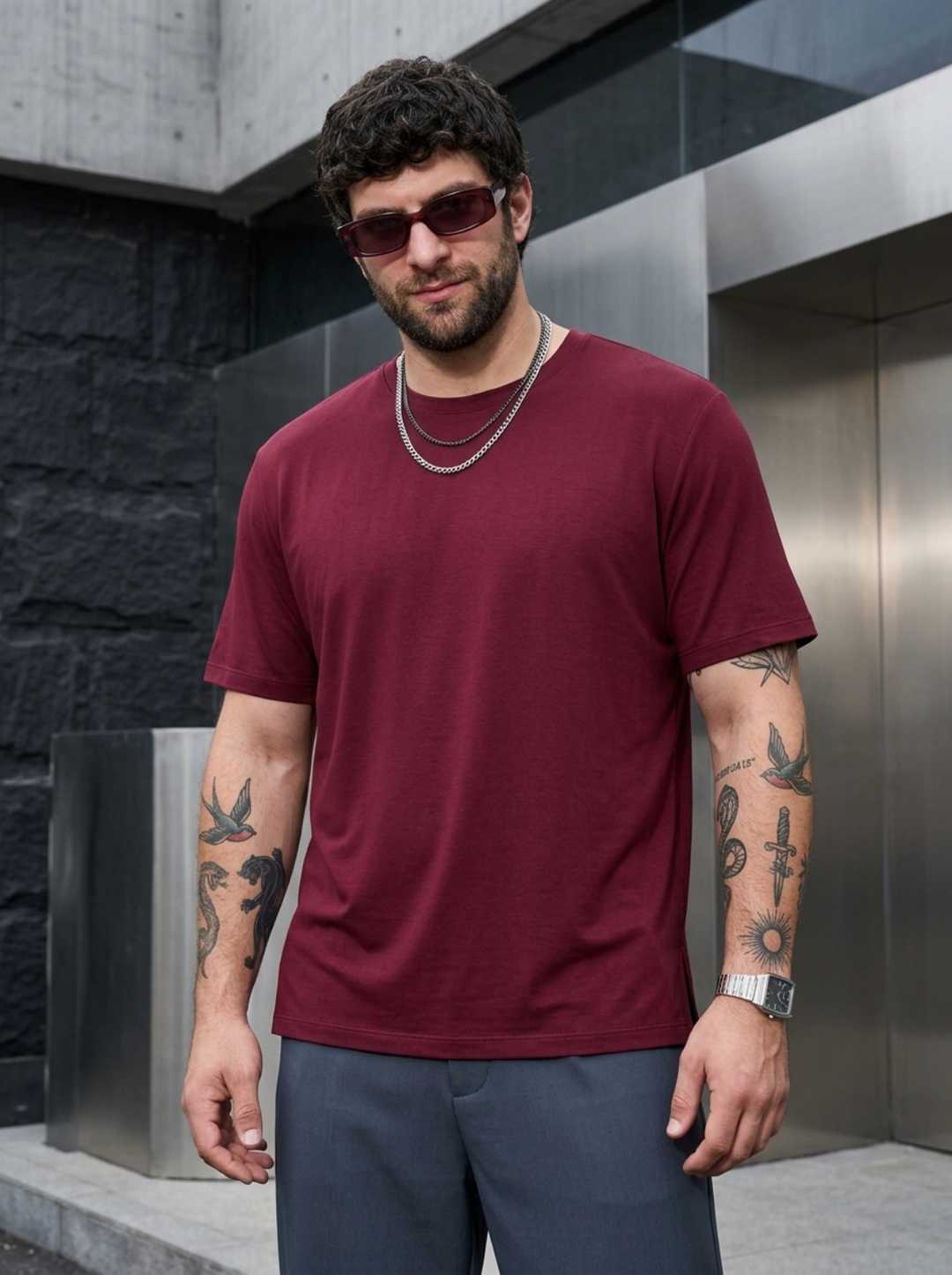 PLUS SIZE BAMBOO COTTON LYCRA T-SHIRT FOR MEN | XL-7XL