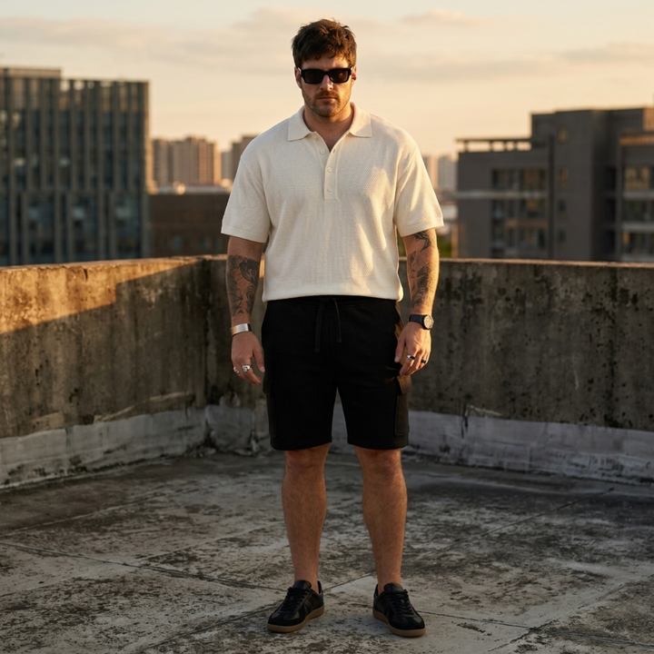 PLUS SIZE MEN’S KNIT CARGO LOUNGE SHORT | XL-7XL