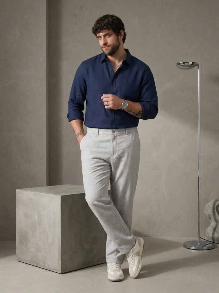 PLUS SIZE MEN’S LINEN PULLON PANT | XL-7XL