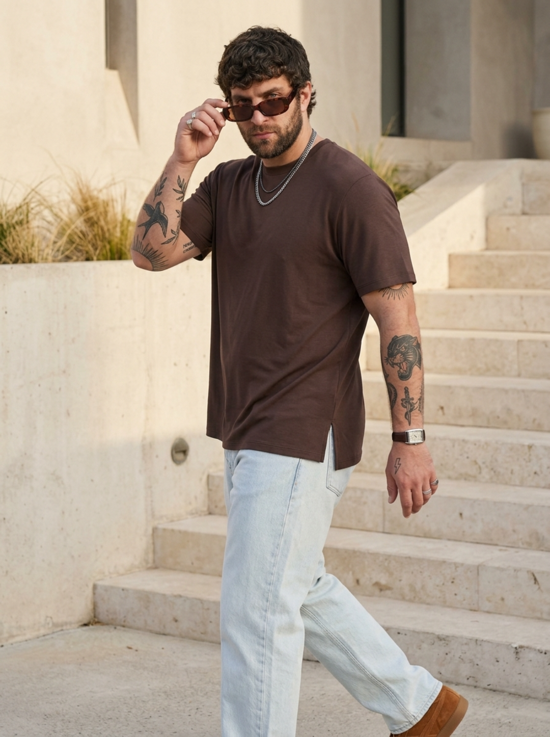 PLUS SIZE BAMBOO COTTON LYCRA T-SHIRT FOR MEN | XL-7XL