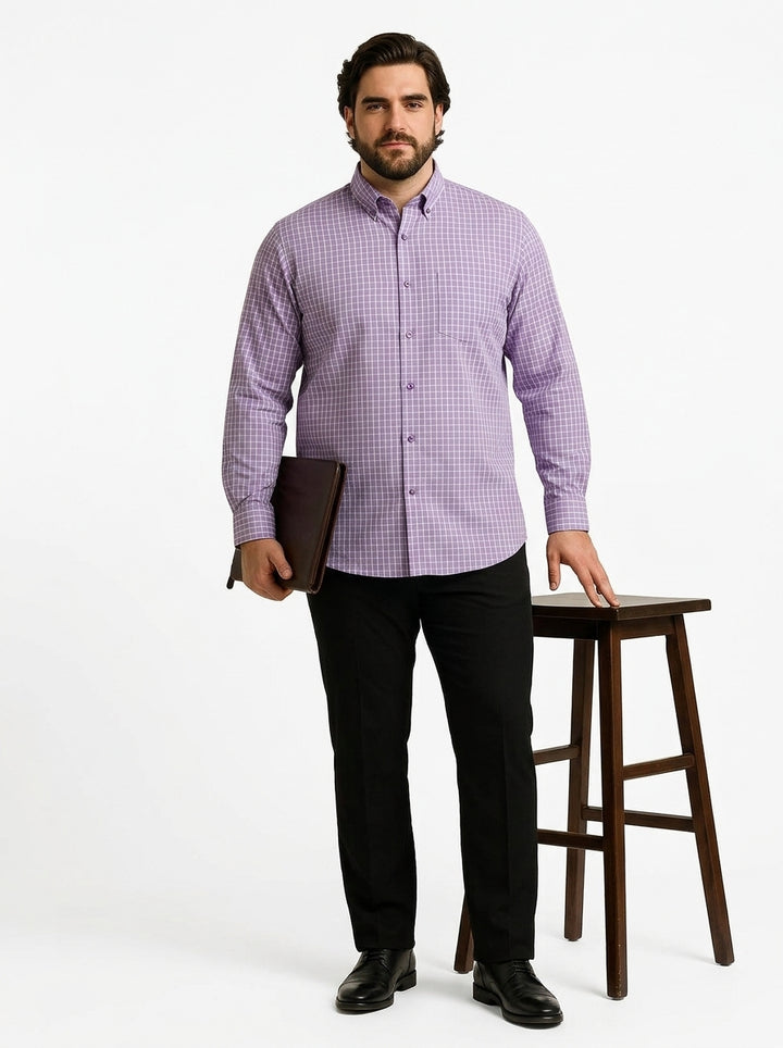 PLUS SIZE CHECK GIZA SHIRT FOR MEN | XL-7XL