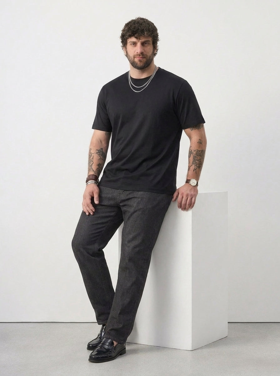 PLUS SIZE MERCERIZED COTTON T-SHIRT FOR MEN | XL-7XL