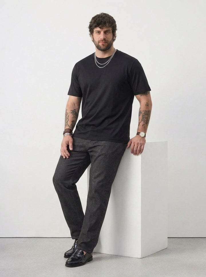 PLUS SIZE MERCERIZED COTTON T-SHIRT FOR MEN | XL-7XL
