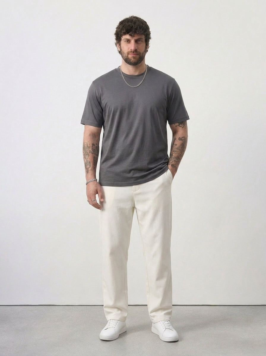 PLUS SIZE MERCERIZED COTTON T-SHIRT FOR MEN | XL-7XL