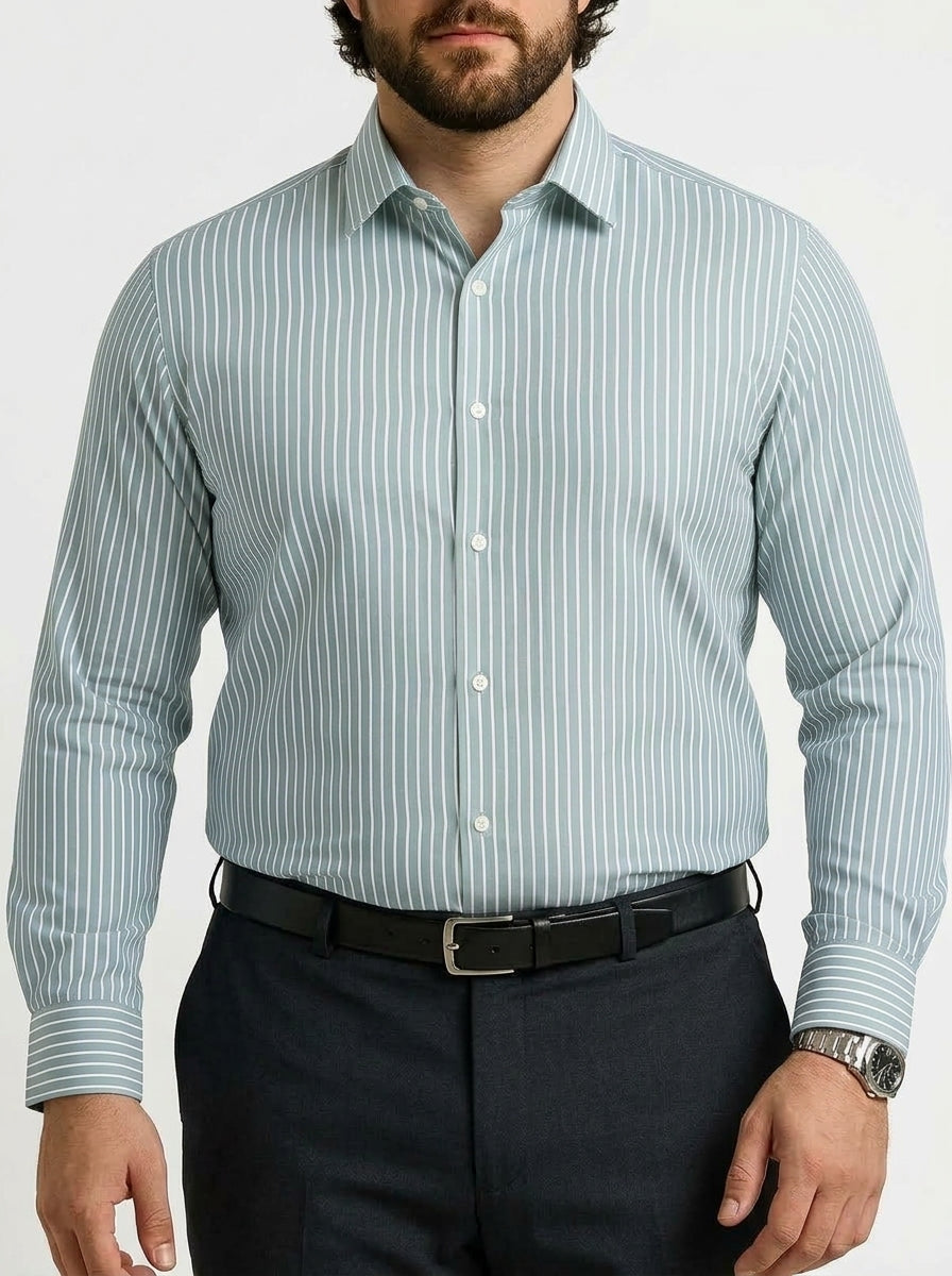 PLUS SIZE STRIPE GIZA SHIRT FOR MEN | XL-7XL