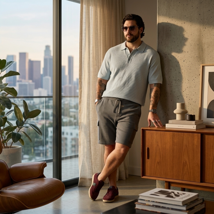 PLUS SIZE MEN’S KNIT CARGO LOUNGE SHORT | XL-7XL
