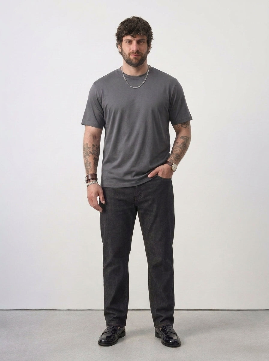 PLUS SIZE MERCERIZED COTTON T-SHIRT FOR MEN | XL-7XL