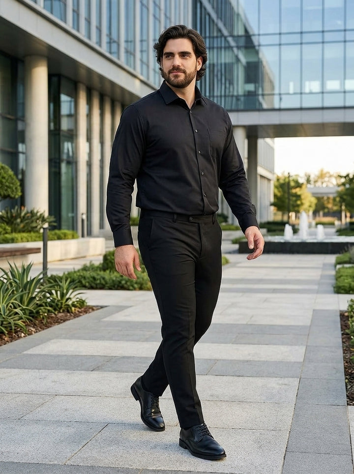 PLUS SIZE SOLID GIZASHIRT FOR MEN | XL-7XL