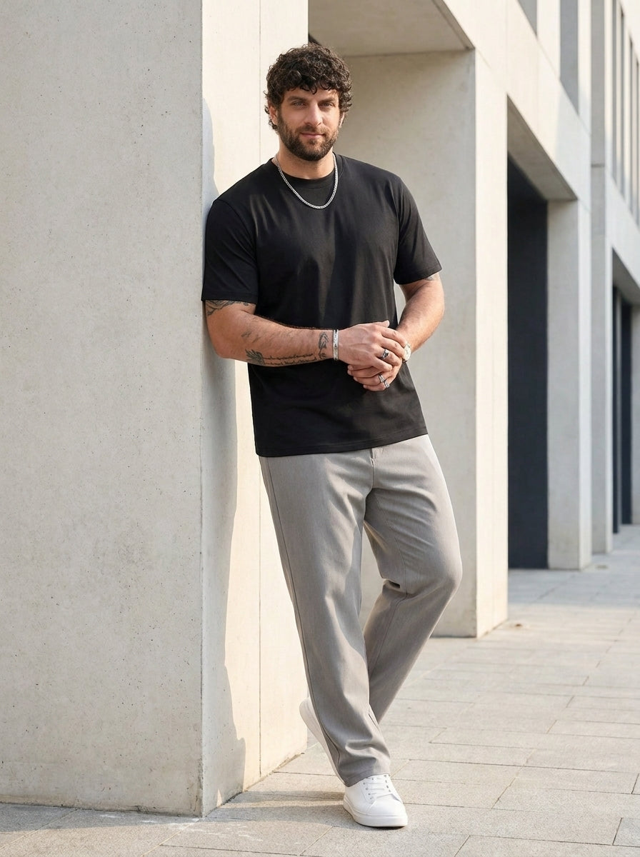 PLUS SIZE MERCERIZED COTTON T-SHIRT FOR MEN | XL-7XL
