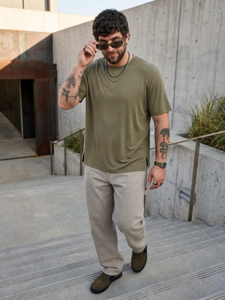 PLUS SIZE BAMBOO COTTON LYCRA T-SHIRT FOR MEN | XL-7XL