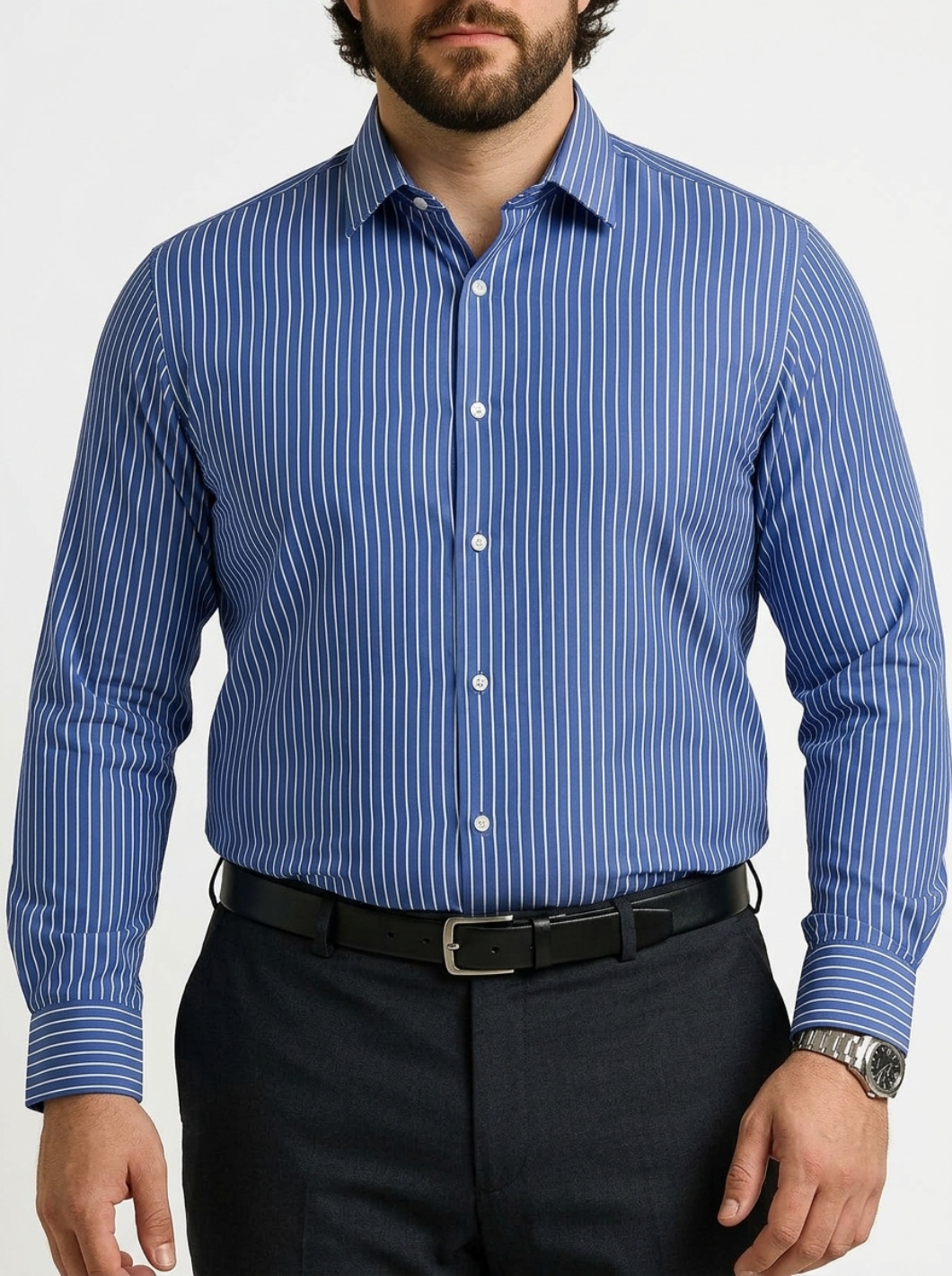 PLUS SIZE STRIPE GIZA SHIRT FOR MEN | XL-7XL