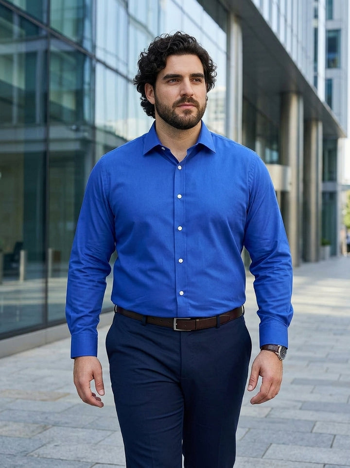 PLUS SIZE SOLID GIZA SHIRT FOR MEN | XL-7XL