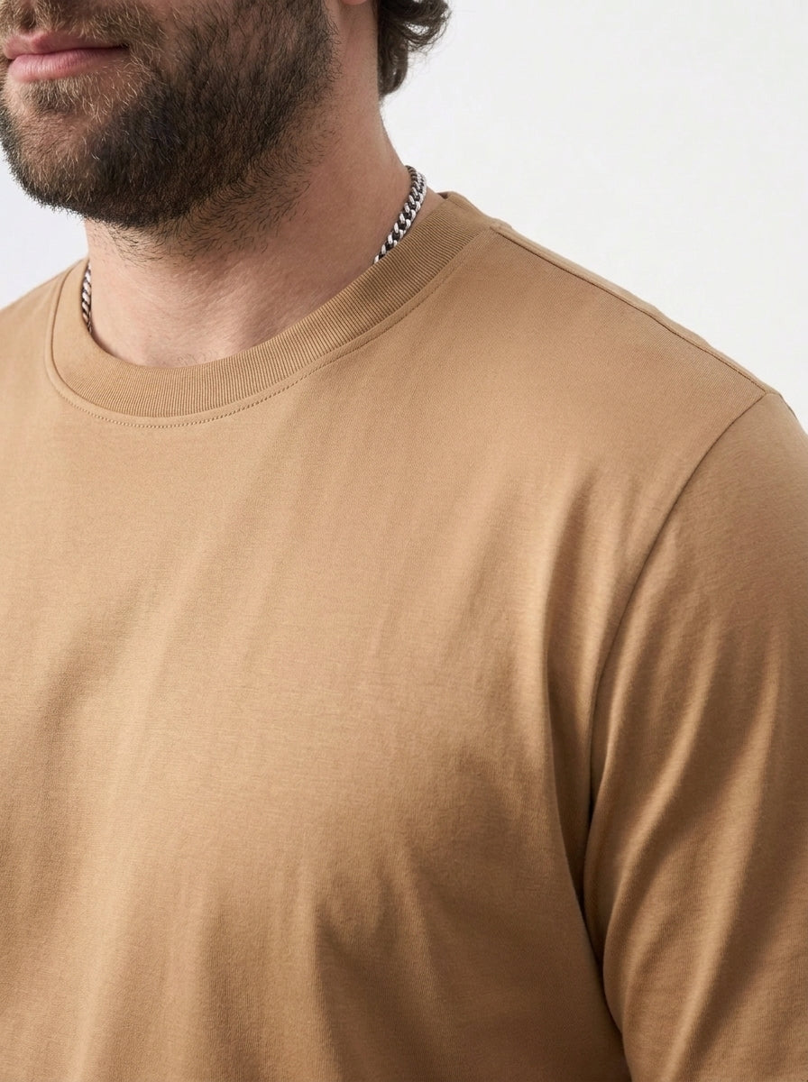 PLUS SIZE MERCERIZED COTTON T-SHIRT FOR MEN | XL-7XL