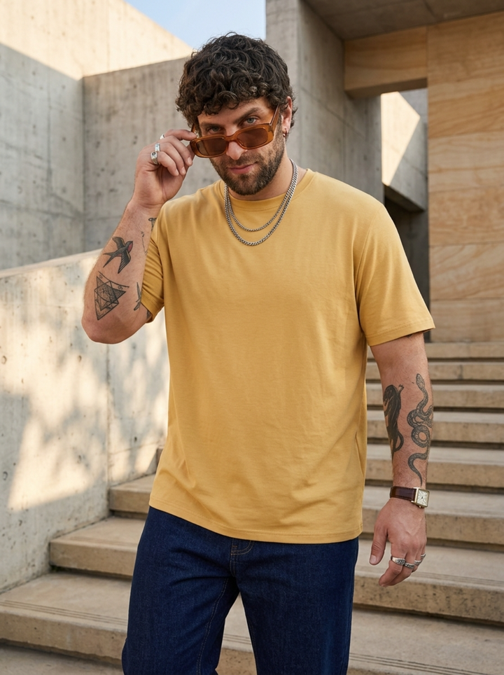 PLUS SIZE BAMBOO COTTON LYCRA T-SHIRT FOR MEN | XL-7XL