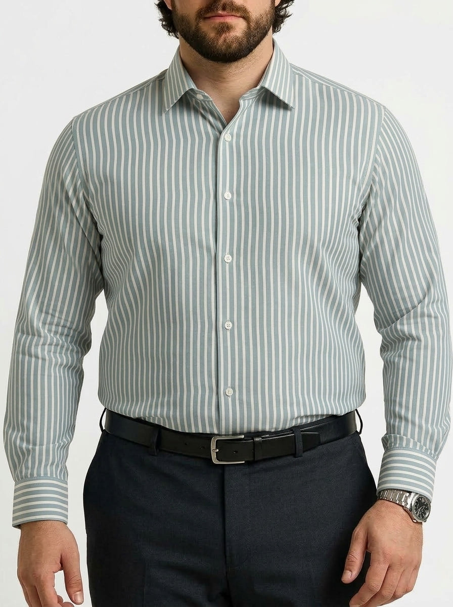 PLUS SIZE STRIPE GIZA SHIRT FOR MEN | XL-7XL