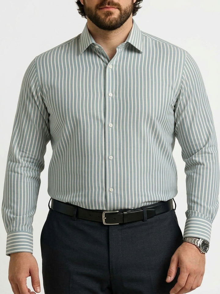 PLUS SIZE STRIPE GIZA SHIRT FOR MEN | XL-7XL