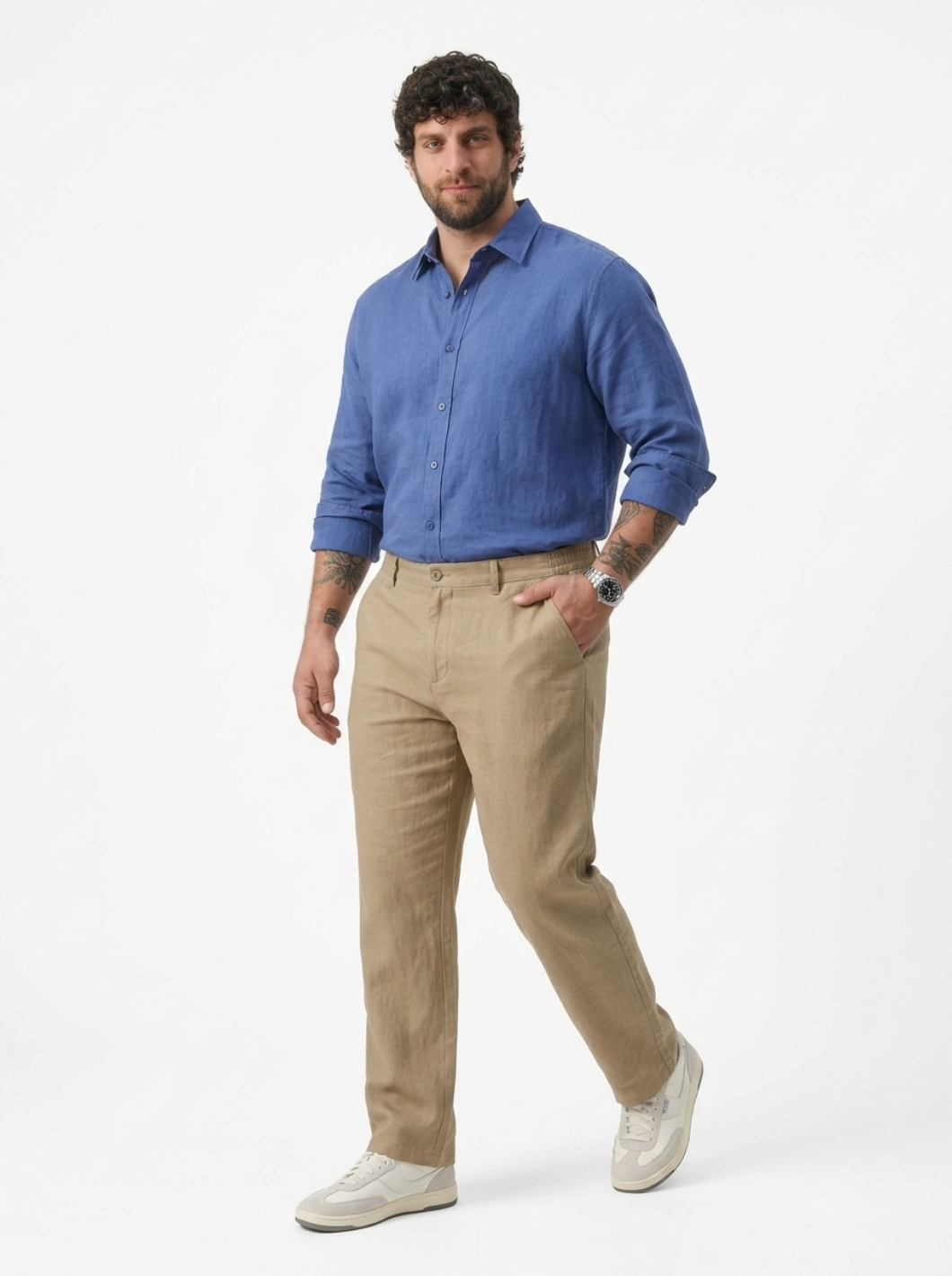 PLUS SIZE MEN’S LINEN PULLON PANT | XL-7XL