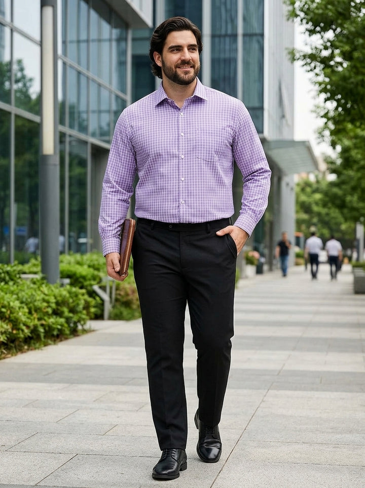 PLUS SIZE CHECK GIZA SHIRT FOR MEN | XL-7XL