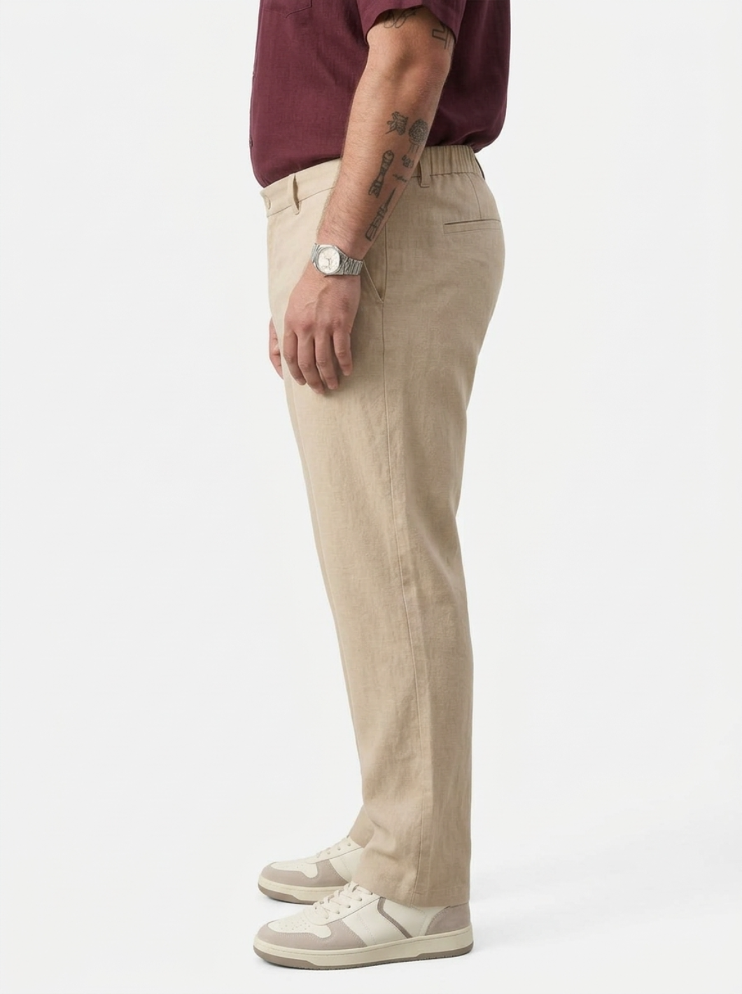 PLUS SIZE MEN’S LINEN PULLON PANT | XL-7XL