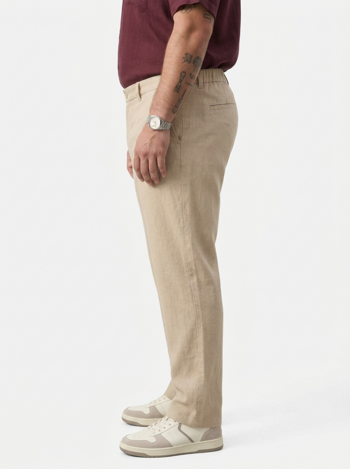 PLUS SIZE MEN’S LINEN PULLON PANT | XL-7XL