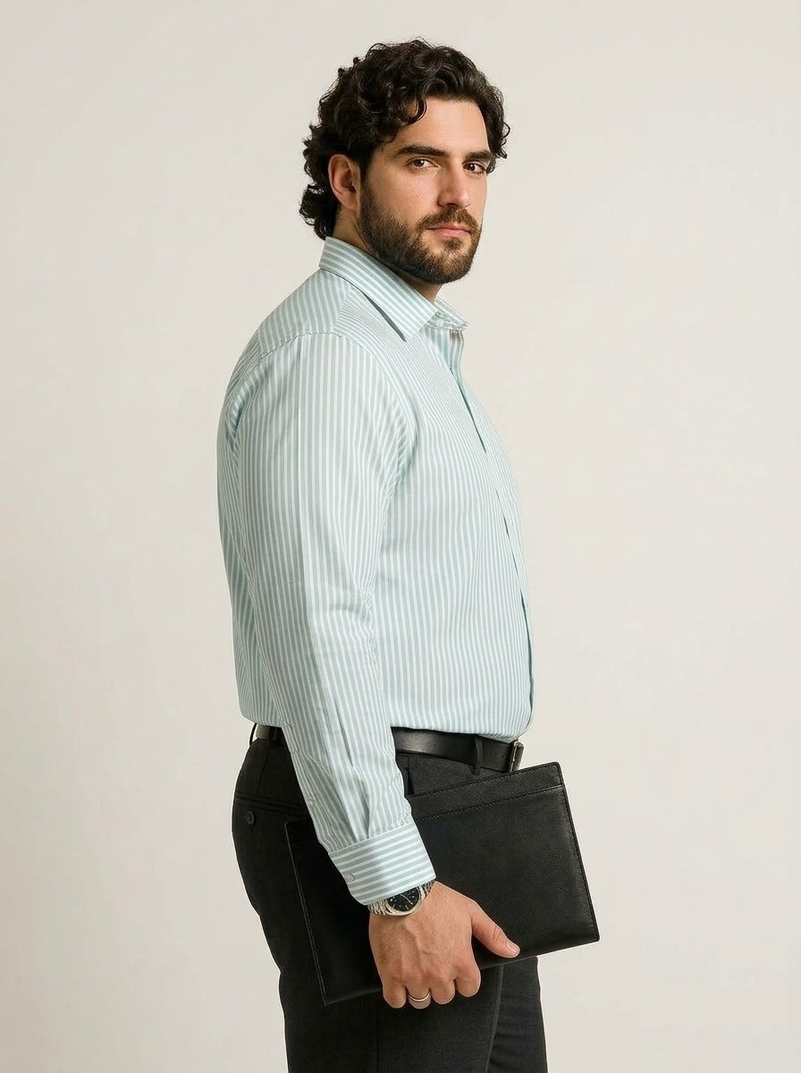 PLUS SIZE STRIPE GIZA SHIRT FOR MEN | XL-7XL