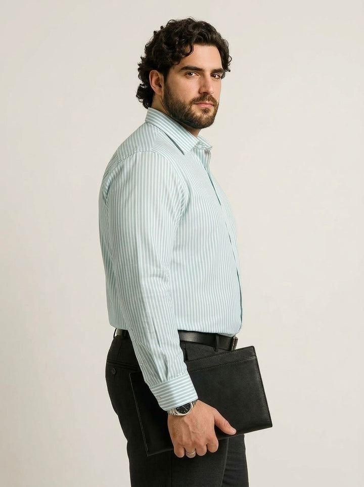 PLUS SIZE STRIPE GIZA SHIRT FOR MEN | XL-7XL