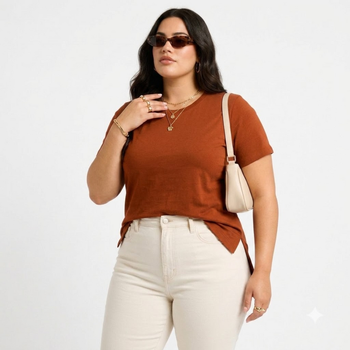 PLUS SIZE WOMEN’S SOLID TSHIRT | XL-7XL