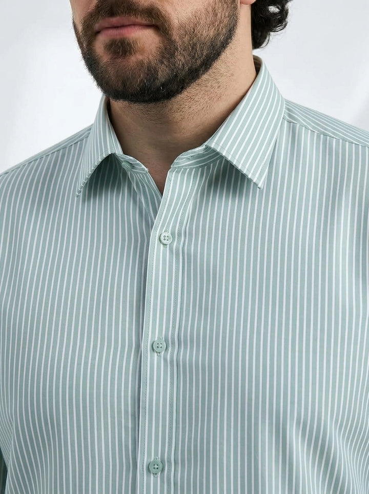 PLUS SIZE STRIPE GIZA SHIRT FOR MEN | XL-7XL