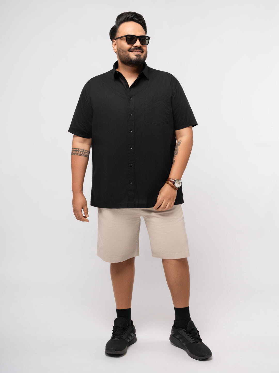 Plus size Soft Cotton Lounge Half Sleeve Shirt For Men | XL-7XL