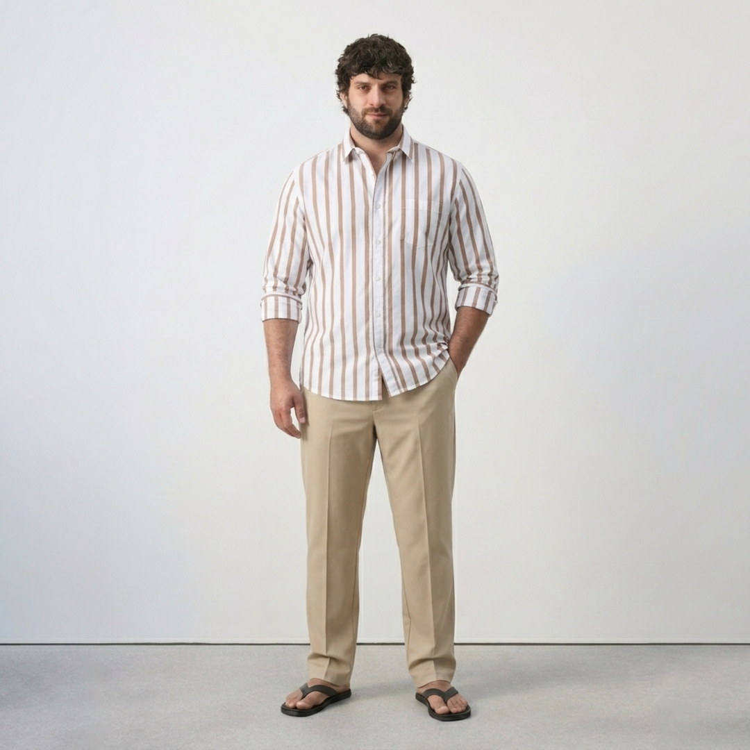 PLUS SIZE MEN’S STRIPE SHIRT | XL-7XL